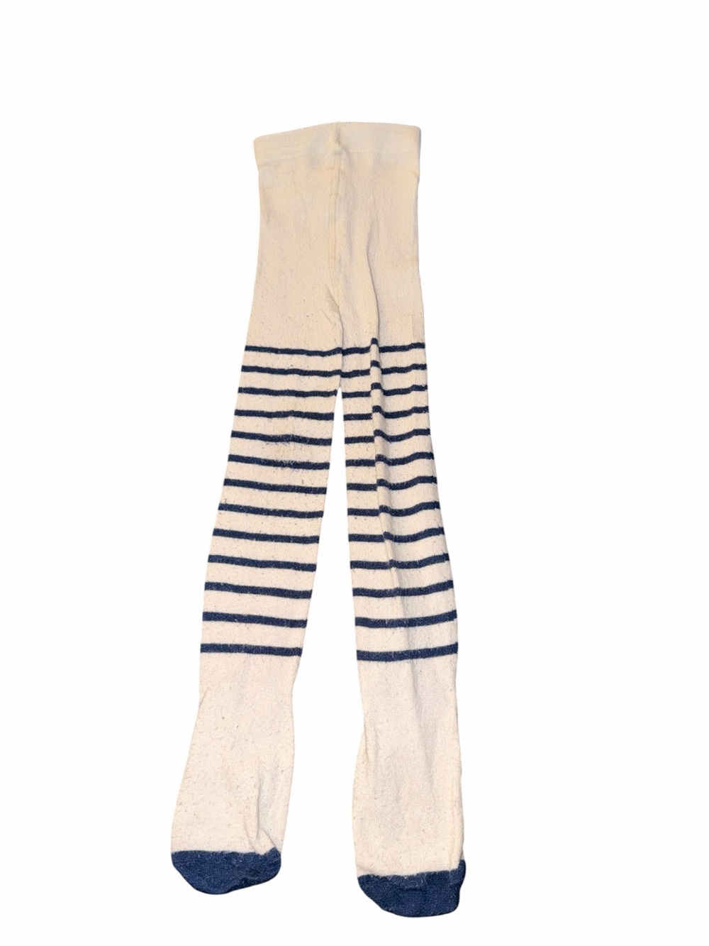 wonder nation Cream and Navy Striped Tights